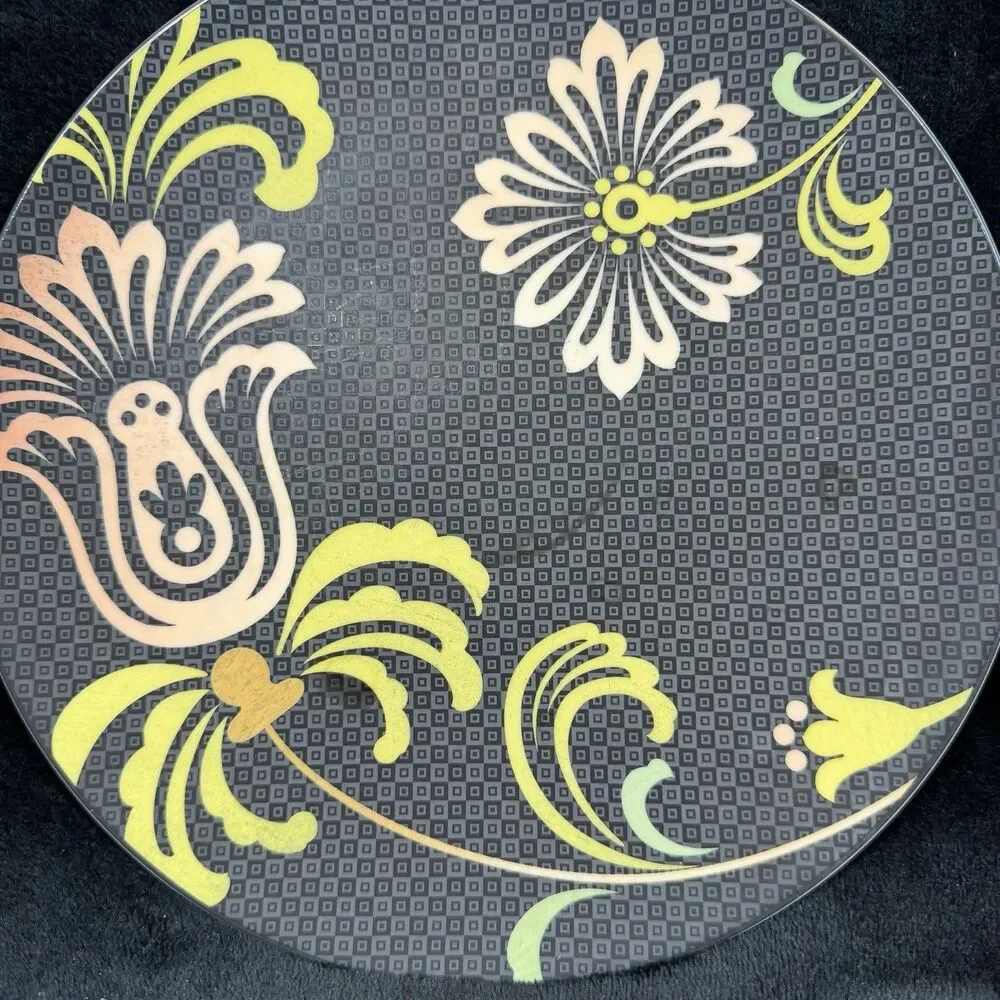 Noritake Swing 9337 Dinner Plate Black Pink Yellow Floral Replacement 10 1/2”